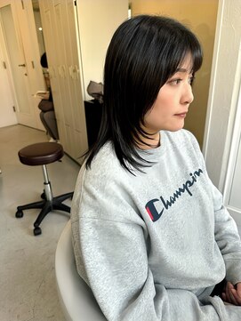 ソイクフ(SOY KUFU) レイヤーカットセミロングクラゲヘアミディアムハッシュカット