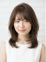 アイスバーグ ウェスト 清澄白河(eyesburg W/est)&nbsp;前髪あり内巻きレイヤースタイル！ミディアムセミロング