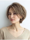 白髪ぼかし脱白髪染め大人ショート40代50代60代