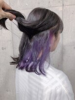 サロンドミルク 原宿(salon de MiLK)&nbsp;シルバーグレー＆インナーカラーブルーバイオレット