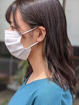 リック(LiC)&nbsp;インナーカラー　グレー　外ハネロブ　チャコールグレー