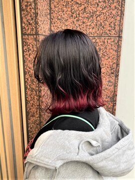 ブロッサム ひばりヶ丘(Blossom) 20代30代40代大人インナーカラー耳掛け切りっぱなし大人ボブ