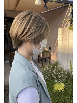 リフ デザイン ラボ(riff design labo) ベージュ×ハンサムショート