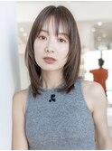 大人かわいい前髪セシルカットココアブラウンフリンジウェーブ