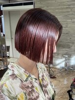 ヲタク(wotaku.)&nbsp;レッドカラー暖色カラー赤髪ボブカシスカラーブリーチなしカラー