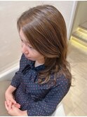 ワンカール大人フェミニンくびれヘアウィービングピンクベージュ