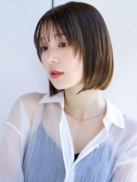 エインアンリー 表参道(AIN.ANLY.) ぱっつん前髪シンプルストレートミニボブ愛されショート大人女子