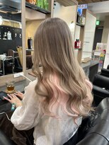 ラピス 横浜(Lapis)&nbsp;ミルクティーベージュシールエクステハイライトブリーチカラー