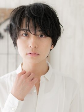 モッズヘア メン 仙台愛子駅前店(mod's hair men) 20代30代ニュアンスパーマ爽やか黒髪メンズショート仙台愛子