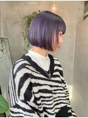ミニボブボブラベンダーカラーシルバー紫ラベンダーグレー