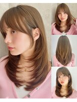 アフロート ルヴア(AFLOAT RUVUA)&nbsp;耳掛けも小顔★伸ばしかけヘアも◎レイヤーカット×艶カラー★
