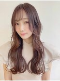 韓国風くびれレイヤー×透明感ラベンダーグレージュ