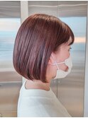 透明感◎暖色ボブ×ラベンダーピンク春カラー