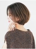 丸みショート・ボブ/丸顔/前髪あり/絶壁解消/40代/30代/長め