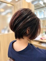 カイノ 金剛店(KAINO) 大人可愛い丸みショートボブ×ツヤ感ボルドーカラー