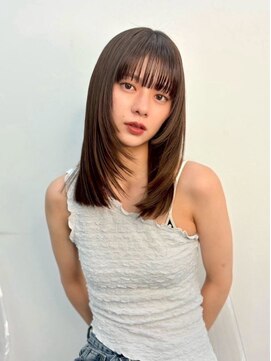 ノク 渋谷(nok) バブみレイヤ_ハッシュカットグレージュデザインカラー
