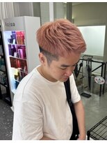ミリム 栄矢場町店(MIRiM)&nbsp;【栄・矢場町】ハイトーンピンクベージュ×ツーブロックショート