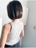 大人可愛い小顔丸みぱっつんボブ　20代30代40代