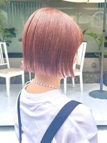 ヘアーメイクオズ(hair make O/S)&nbsp;切りっぱなしボブ&ピンクミルクティー