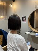 縮毛矯正×パッツンストレートボブ