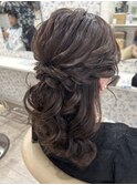 ハーフアップ／結婚式／お呼ばれヘア／参列へア／二次会へア