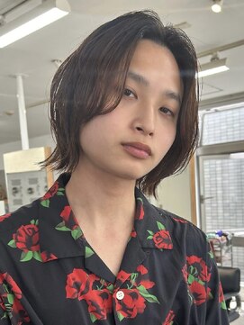 フィフス 大分(fifth) 大分ニュアンスパーマメンズカットセンターパートウルフ10代