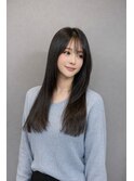縮毛矯正毛でも綺麗に染まるカラー。