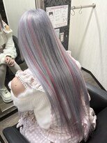 ヘアーグランデシーク(Hair Grande Seeek)&nbsp;ハイトーンダブルカラーホワイトシルバーピンクハイライト