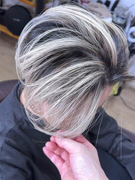 ブレイズヘアー(BLAZEhair) 【コスパ良好】脱白髪染めホワイトバレイヤージュ×ブリーチ３回