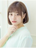 ワンカールパーマの内巻き大人ボブ
