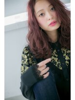 ジャストヘア ラポール 北久里浜店(just hair RAPPOR)&nbsp;暖色カラー　ワインレッド　無造作ウェーブスタイル