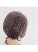 秋色マロンブラウン＊グラデーションカラー愛されショートボブ