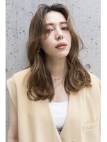 アッシュ 祐天寺店(Ash) センターパートゆるウェーブセミロング