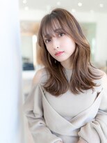 エースハバナ 渋谷(1 HAVANA)&nbsp;20代30代大人かわいいシルキーベージュデザインカラー斜めバング