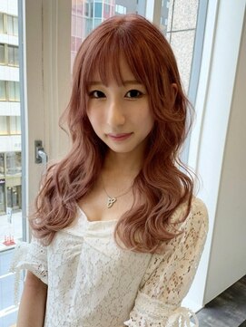 ウィステリアプラスワン 銀座一丁目(WISTERIA PLUS1) 【遠藤】コーラルピンクベージュダブルカラーブリーチ韓国