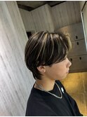 ニュアンスパーマハイライトシャドウパーマセンターパートパーマ