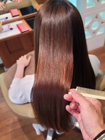 TJ天気予報 3mm 尾西店&nbsp;「ビフォーアフターあり」サラ艶ブラウンレッド「縮毛矯正」