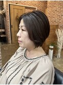  マッシュショート/アッシュカラー/シースルバング/大人ボブ