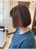 ボブ×インナーカラー