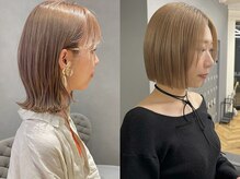 イルミナカラームーンライトは少しトーンをあげたイルミナカラーはショートヘアに女性らしさをプラス。