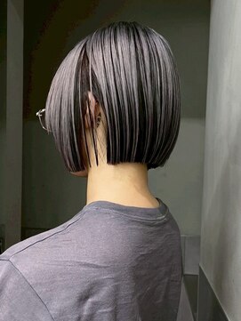 ダブルカラー韓国ヘアブリーチボブミディアム_ba555582