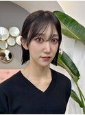 ココアベージュ/オリーブグレー/小顔/ヘイリーボブ