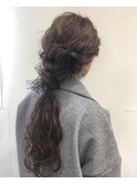 ゆるふわポニーテールアレンジ