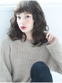 ミディアム×ウェーブ×グレージュ3