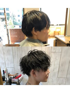 ネイビー(NAVY) お客様スタイル☆ツイストスパイラルで作るシャープマッシュ☆