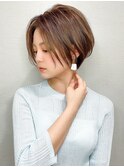 外ハネボブ/ペールベージュ/イルミナカラー/オンニヘア/韓国風
