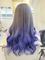 ヘアー アレス(hair ales) グラデーションカラー　パープルカラー　ブリーチカラー