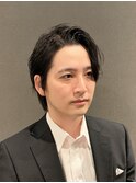 ビジネスフォーマル ツーブロックウルフ センターパート