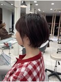 ピンクブラウンショートボブ【調布】【美容院】
