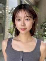 メゾンアクア 表参道(Maison ACQUA)&nbsp;●切りっぱなしボブ暗めカラー暗髪ミディアム前髪縮毛矯正表参道